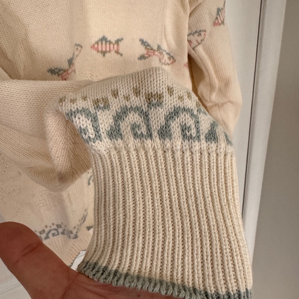 Vintage 80s/90s Fish Knit Sweater - Made in Scotland - Picture 2 of 7